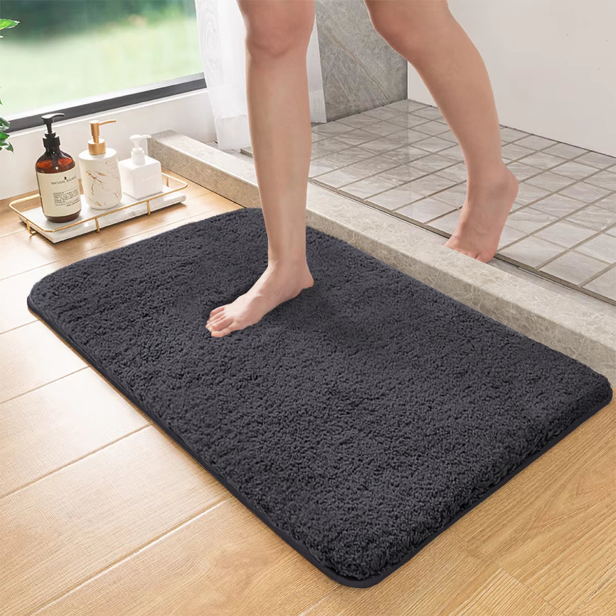 Luxury Long Hair Absorbent Bathroom Mat – Non-Slip Furry Rug