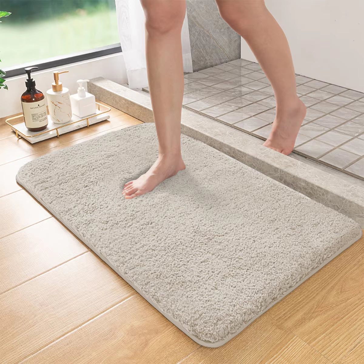 Luxury Long Hair Absorbent Bathroom Mat – Non-Slip Furry Rug