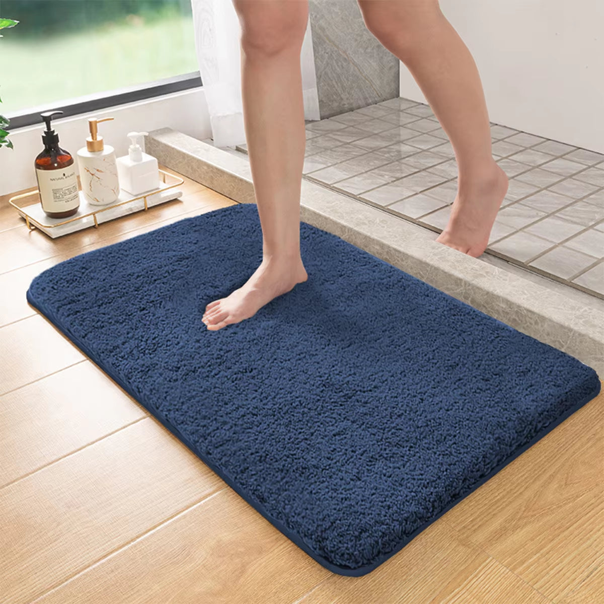 Luxury Long Hair Absorbent Bathroom Mat – Non-Slip Furry Rug