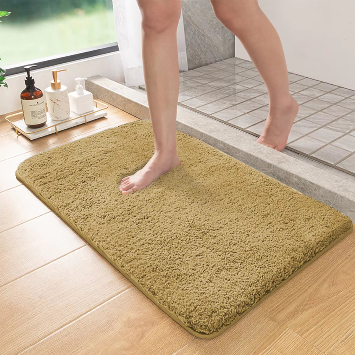 Luxury Long Hair Absorbent Bathroom Mat – Non-Slip Furry Rug